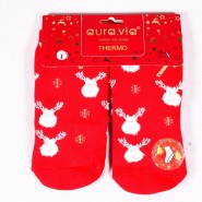 Women's Christmas thermo socks Aura via DVP015 red