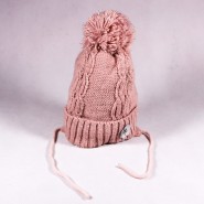 Children's winter hat Stella ZCDE006 pink, gray