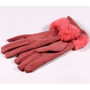 Zimní dámské textilní rukavice Asser ZRD004 růžová, černá, šedá