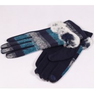 Zimné dámske textilné rukavice Teija ZRD005 zelená, modrá